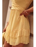 Elegant dress with thin straps, yellow PR3205 - Online store - Boutique